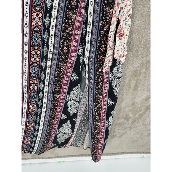 Bongo Skirt Womens Large Black Maxi Floral Boho Beachy Festival Hippie Summer - Picture 2 of 9